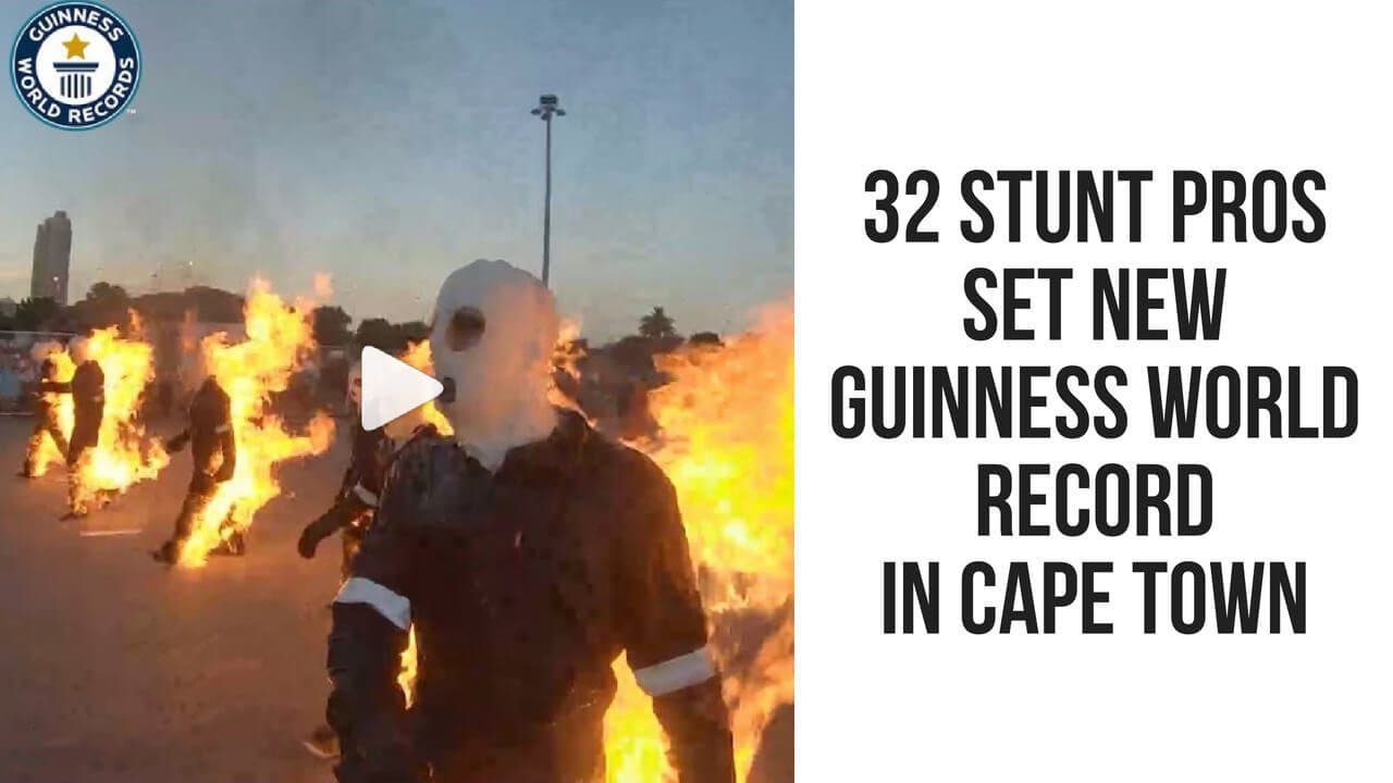 32 Stunt Pros Set a Guinness World Record in Cape Town